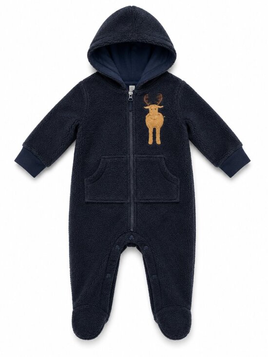 Other - Baby Navy Hooded Deer Fleece Sleeper